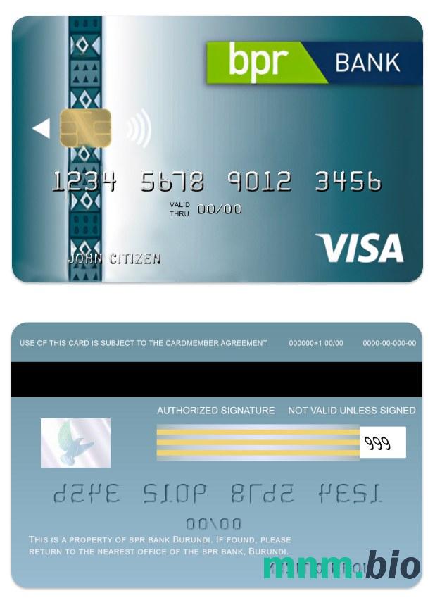 Burundi BPR bank visa klasyczny credit karta przykład w formacie PSD